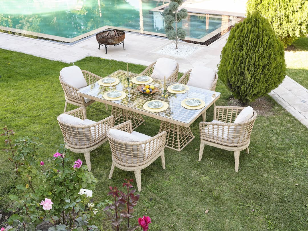 Rodos Rattan Bahçe Balkon Masa Takımı
